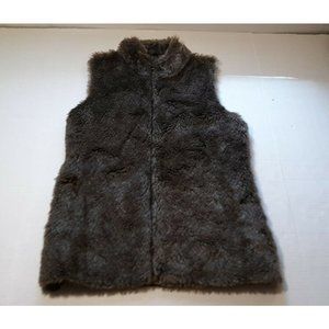 ALC At Last Classic  Woman Faux Fur Front Knitted Back Vest Size  Medium